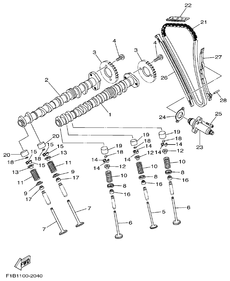 Yamaha FX10 VALVE parts diagram